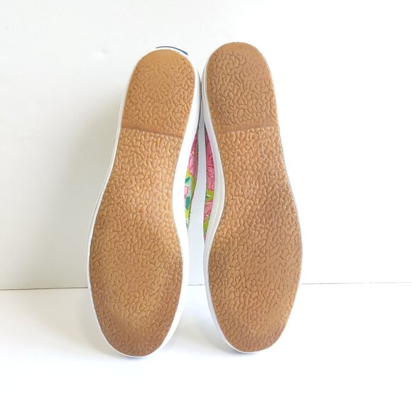 Lilly Pulitzer x Keds Green & Pink Floral Slip On Sneakers Loafers Beach Size 8 - Picture 11 of 11